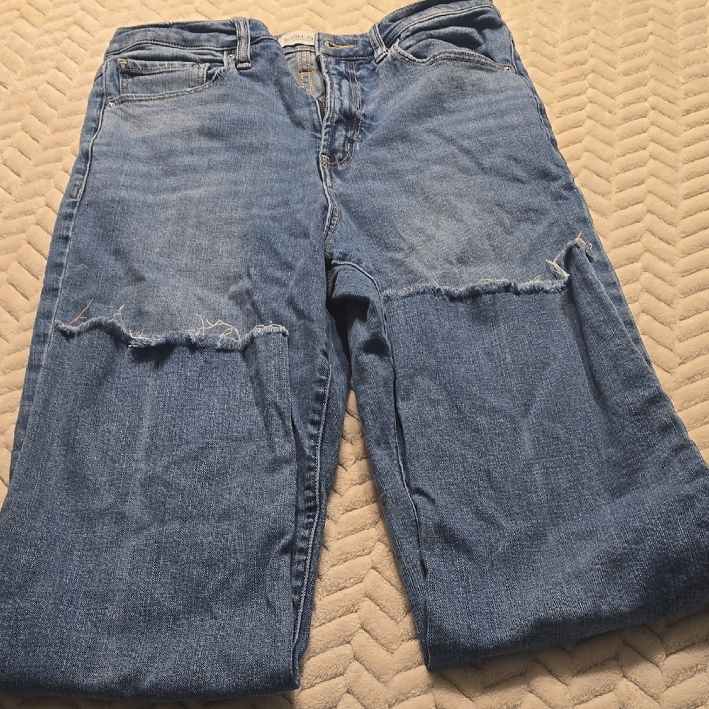 Stylish Blue Distressed Boyfriend Jeans
